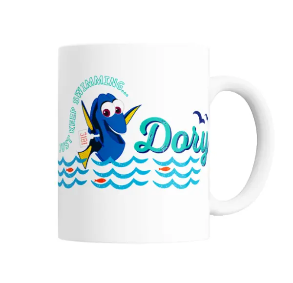 Taza de Cerámica Buscando a Dory Just Keep Swimming
