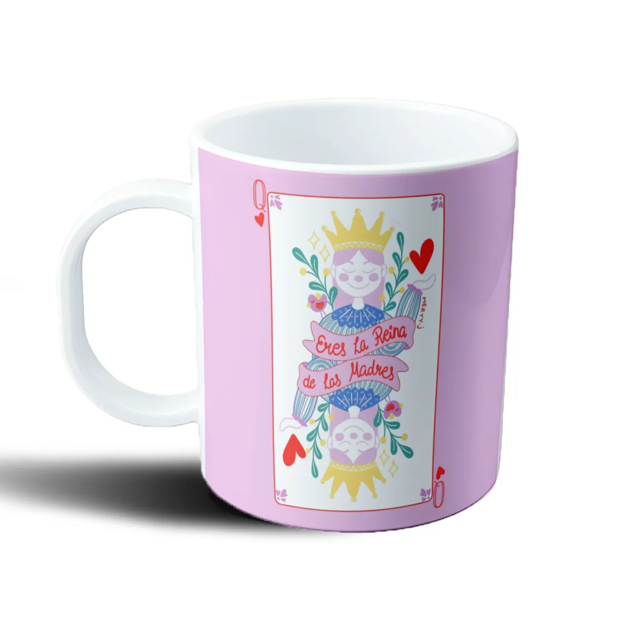 Taza de Plástico Eres la Reina de las Madres Carta de Naipe - vista 2