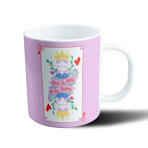 Taza de Plástico Eres la Reina de las Madres Carta de Naipe