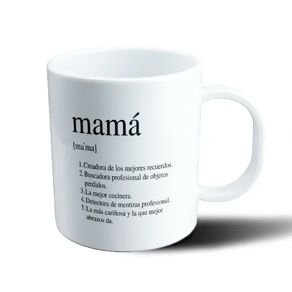 Taza de Plástico Mamá Definición Diccionario