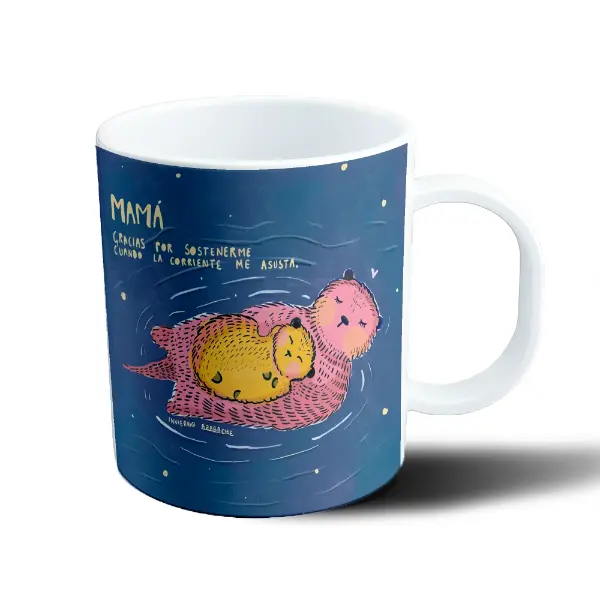 Taza de Plástico Mamá Gracias por Sostenerme Ositos en la Corriente