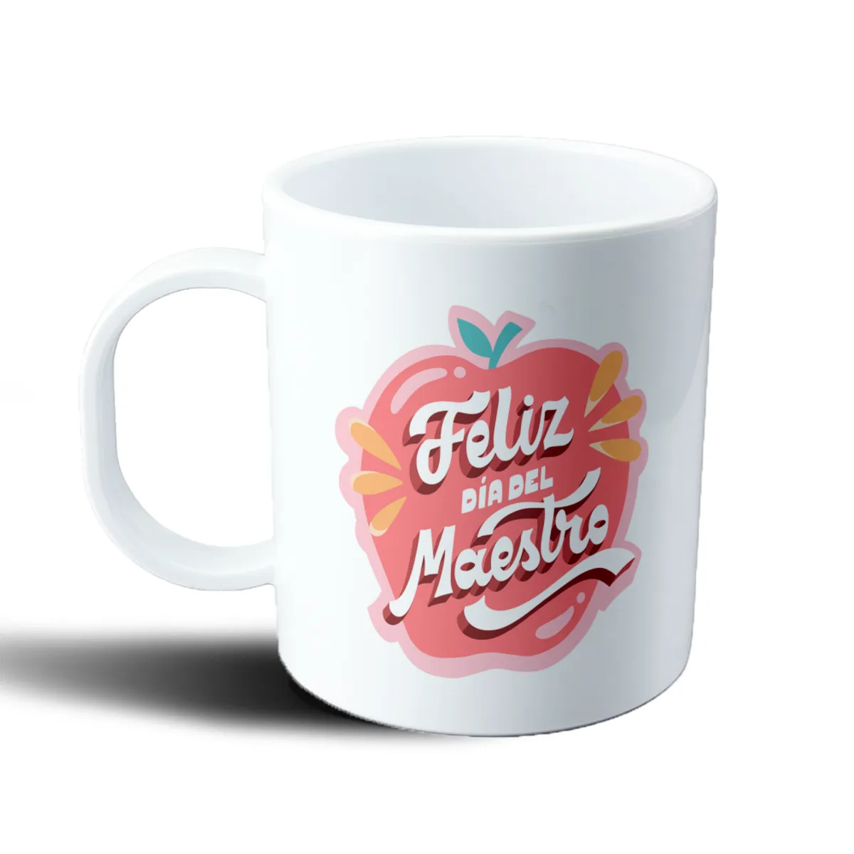 Taza de Plástico Feliz Día del Maestro Manzana Roja - vista 2