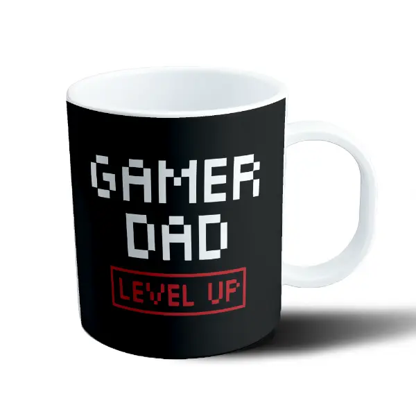 Taza de Plástico Gamer Dad Level Up