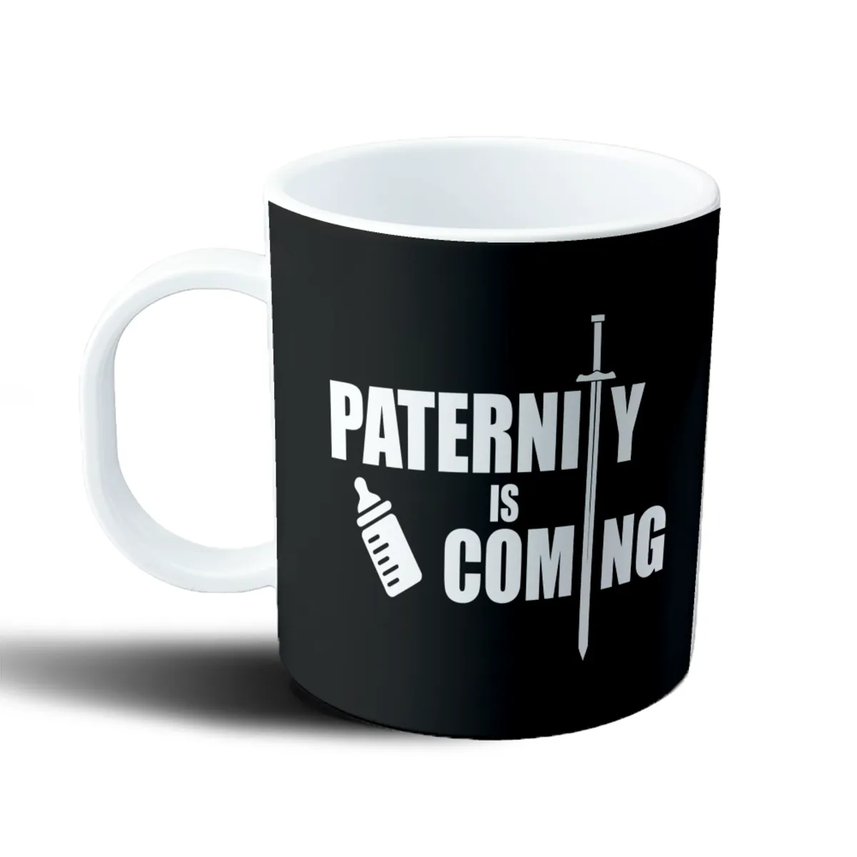 Taza de Plástico Paternity is Coming Bebé y Espada - vista 2