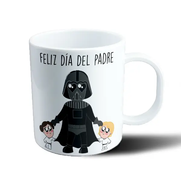 Taza de Plástico Star Wars Darth Vader con Leia y Luke Feliz Día del Padre