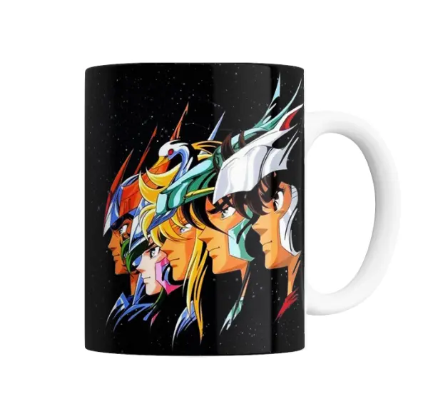 Taza de Cerámica Caballeros del Zodiaco Pegaso Dragón Cisne Andrómeda Fénix