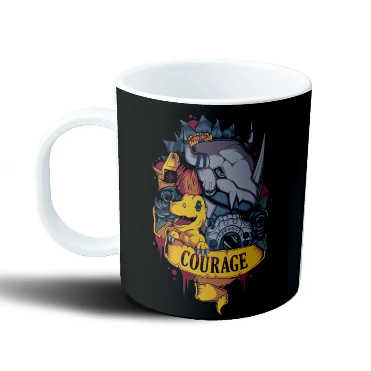 Taza de Plástico Digimon Courage Agumon y Garurumon - vista 2