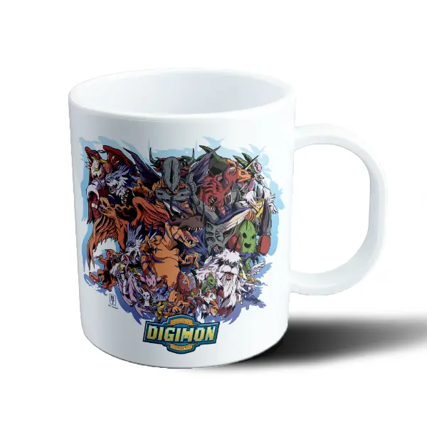 Taza de Plástico Digimon Monstruos Digitales Elenco Completo