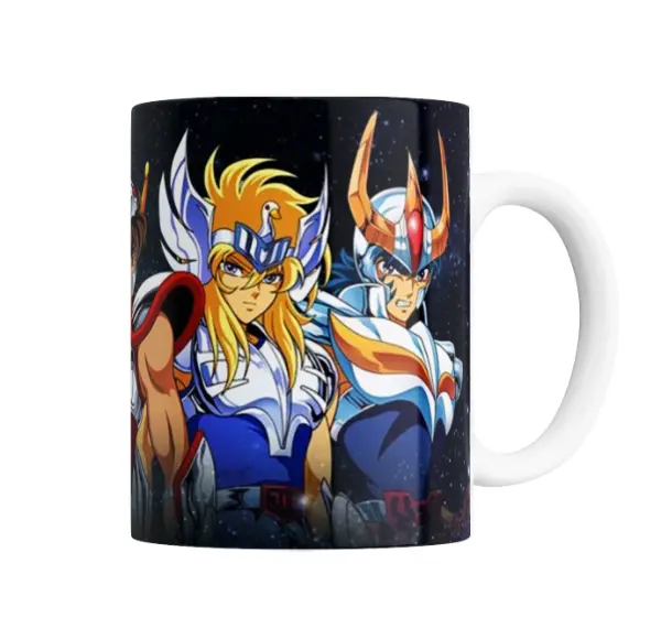Taza de Cerámica Caballeros del Zodiaco Pegaso Cisne y Dragón