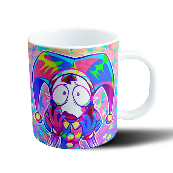 Taza de Plástico Digital Circus Pomni Sorprendida Colores Pop