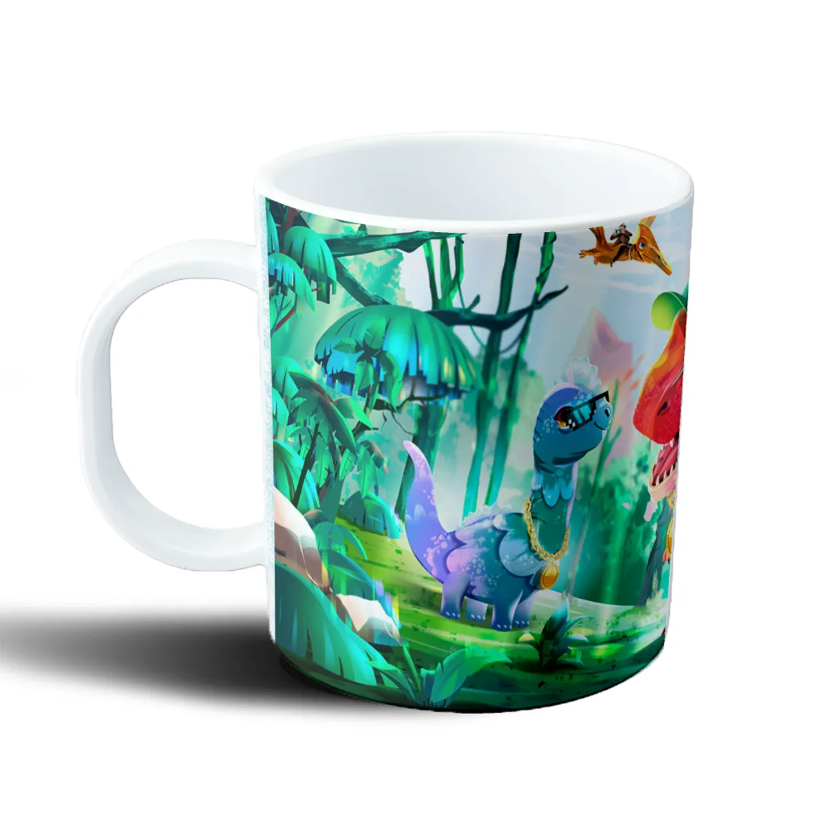 Taza de Plástico Dinosaurios Jungla Cool con Cadenas y Gorra - vista 2