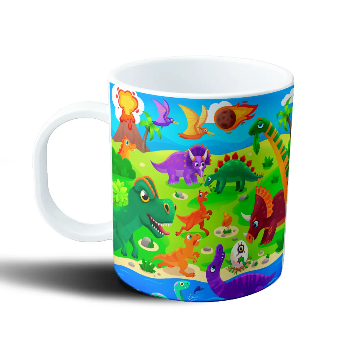 Taza de Plástico Dinosaurios Dibujos Coloridos Mundo Jurásico - vista 2