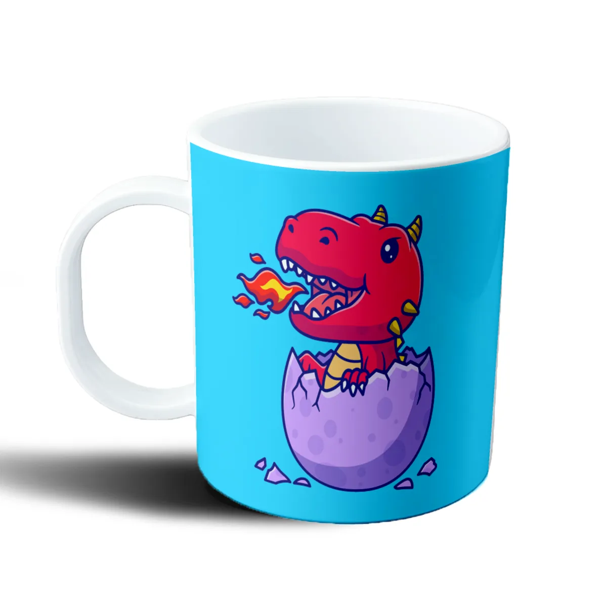 Taza de Plástico Dinosaurio Bebé Rojo Saliendo del Huevo - vista 2