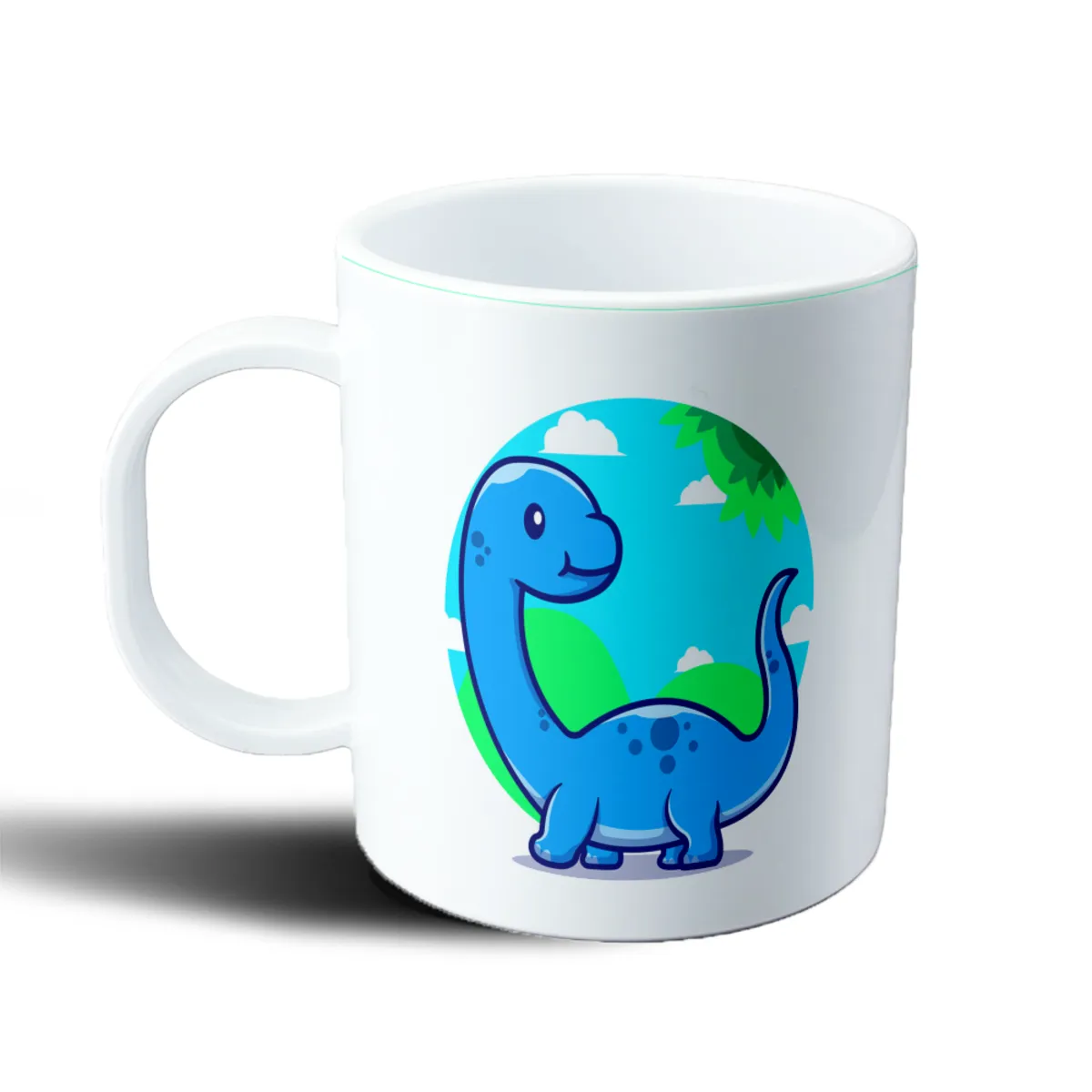 Taza de Plástico Dinosaurio Azul Cartoon Paisaje - vista 2