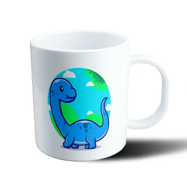 Taza de Plástico Dinosaurio Azul Cartoon Paisaje