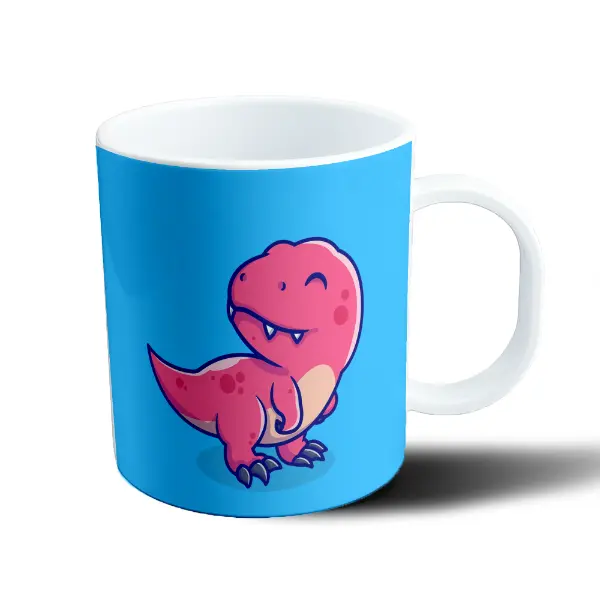 Taza de Plástico Dinosaurio Rosa Kawaii