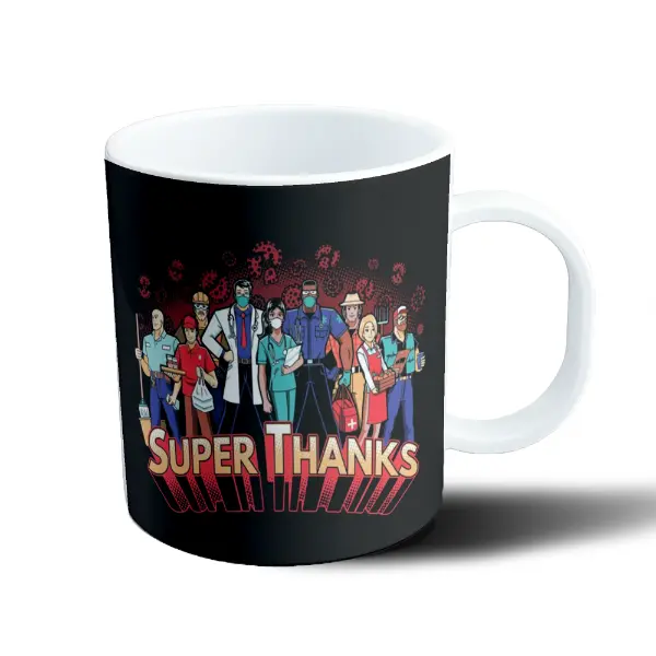 Taza de Plástico Super Thanks Trabajadores Esenciales