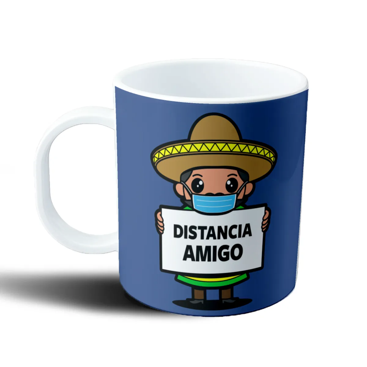 Taza de Plástico Distancia Amigo Mexicano con Barbijo - vista 2