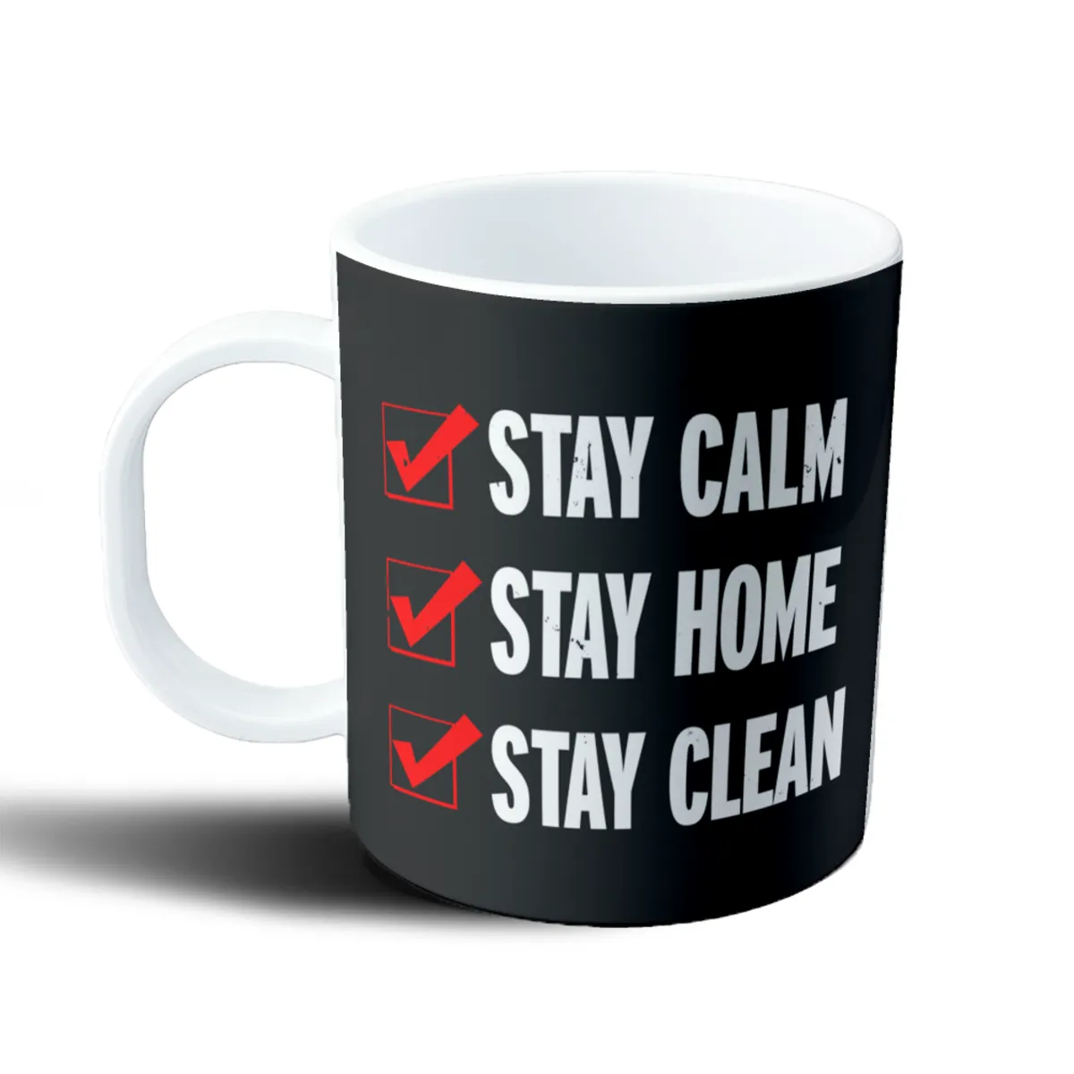 Taza de Plástico Stay Calm Stay Home Stay Clean - vista 2