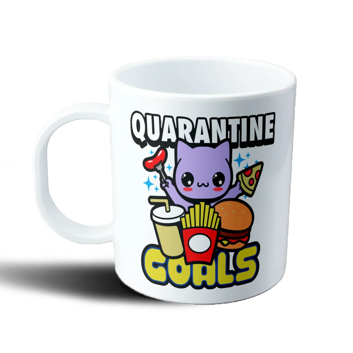 Taza de Plástico Quarantine Goals Gatito Comida Rápida - vista 2
