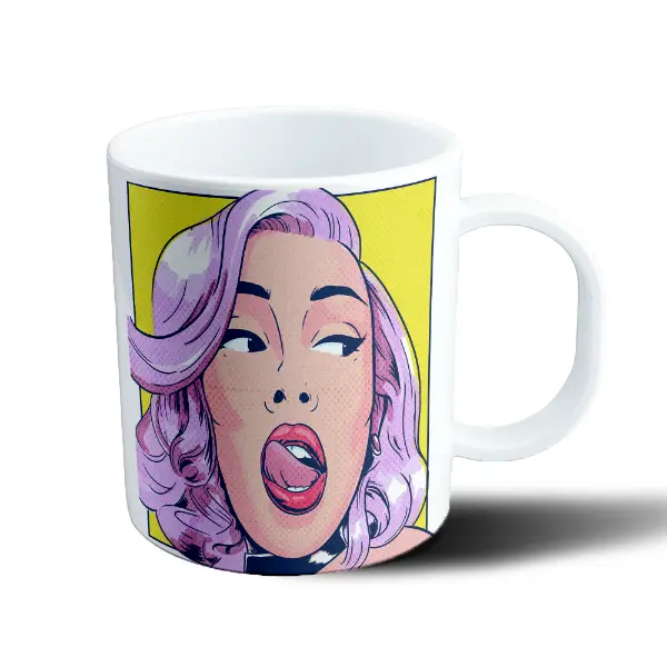 Taza de Plástico Doja Cat Pop Art Lengua