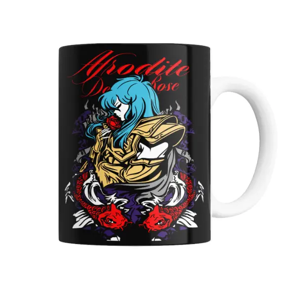 Taza de Cerámica Caballeros del Zodiaco Afrodita de Rosa