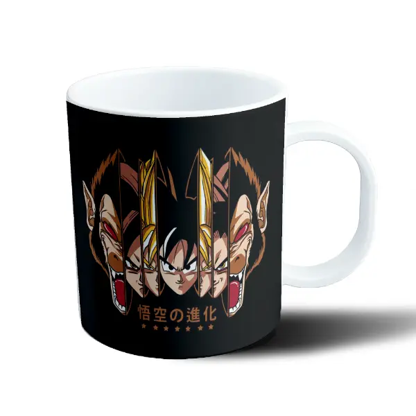 Taza de Plástico Dragon Ball Evolución de Goku Oozaru Super Saiyan