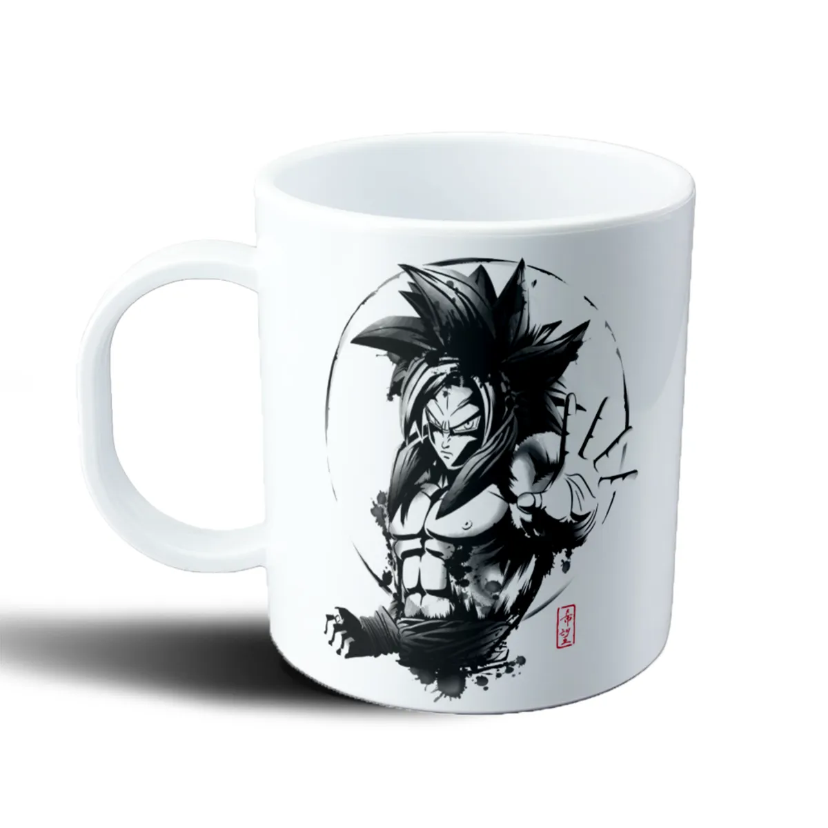 Taza de Plástico Dragon Ball Goku SSJ4 Estilo Sumi-e - vista 2