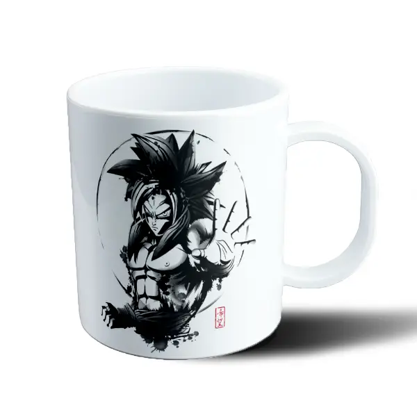 Taza de Plástico Dragon Ball Goku SSJ4 Estilo Sumi-e