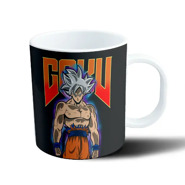 Taza de Plástico Dragon Ball Goku Ultra Instinto Logo Doom