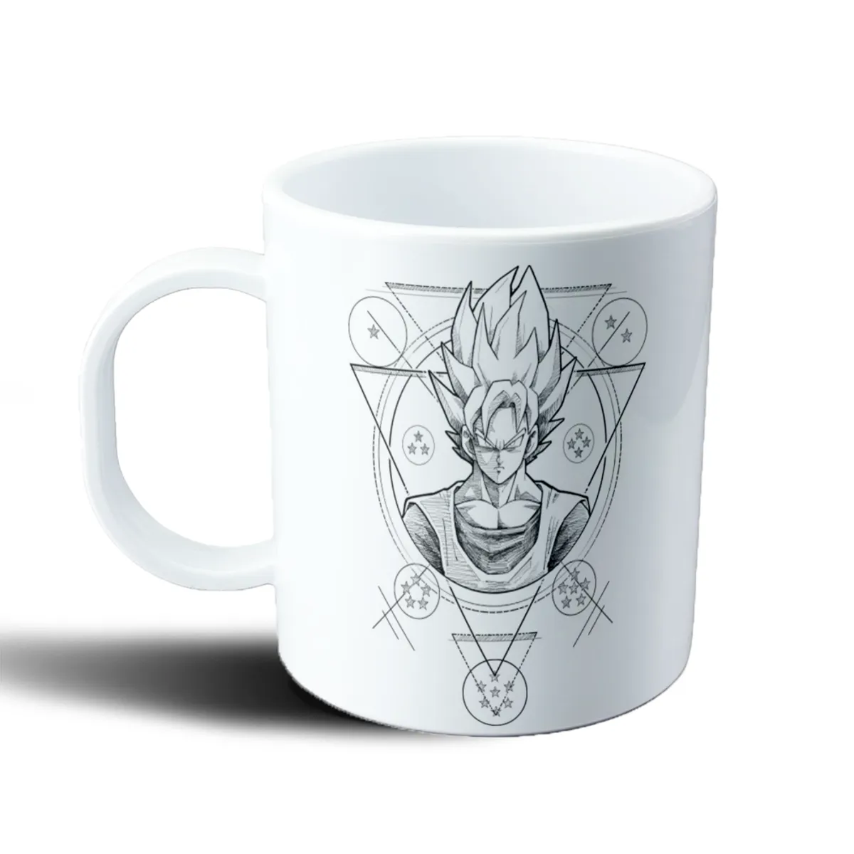 Taza de Plástico Dragon Ball Goku Super Saiyajin Dibujo Geométrico - vista 2