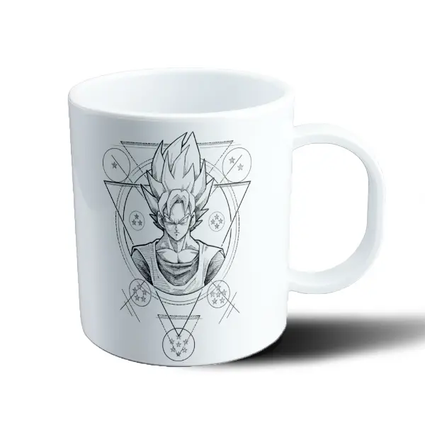 Taza de Plástico Dragon Ball Goku Super Saiyajin Dibujo Geométrico