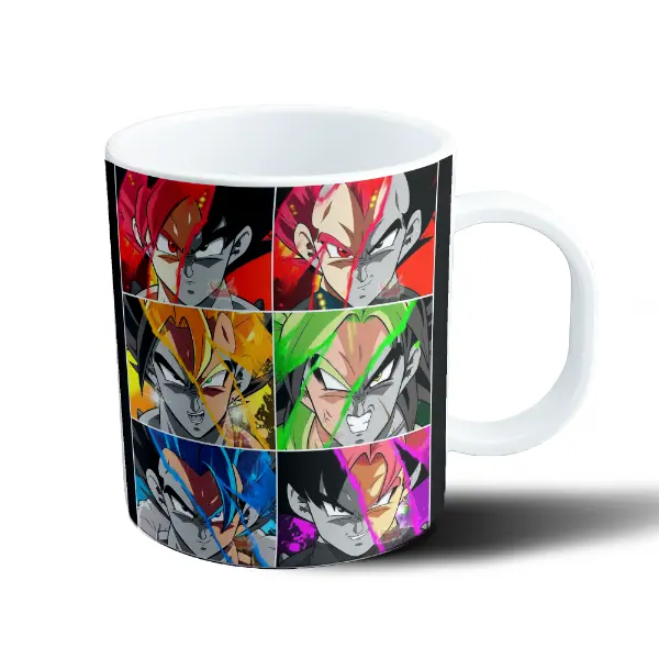 Taza de Plástico Dragon Ball Goku y Vegeta Fusiones Multicolor