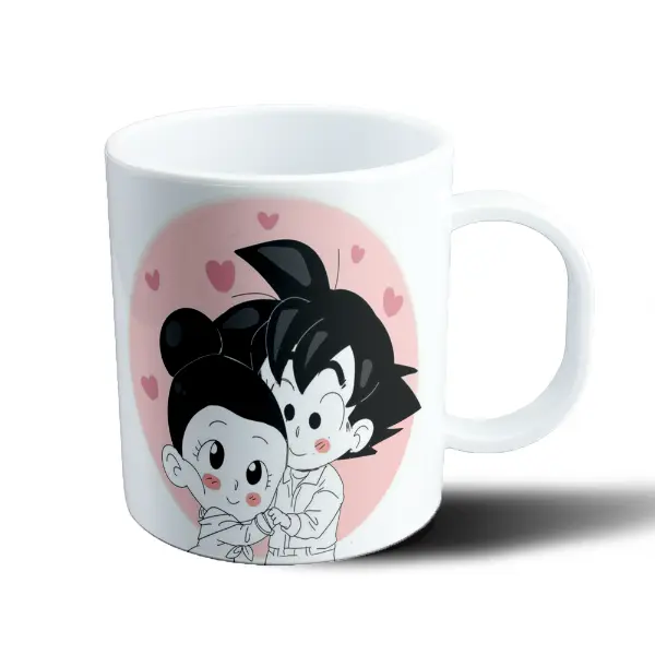 Taza de Plástico Dragon Ball Goku y Chichi Corazones