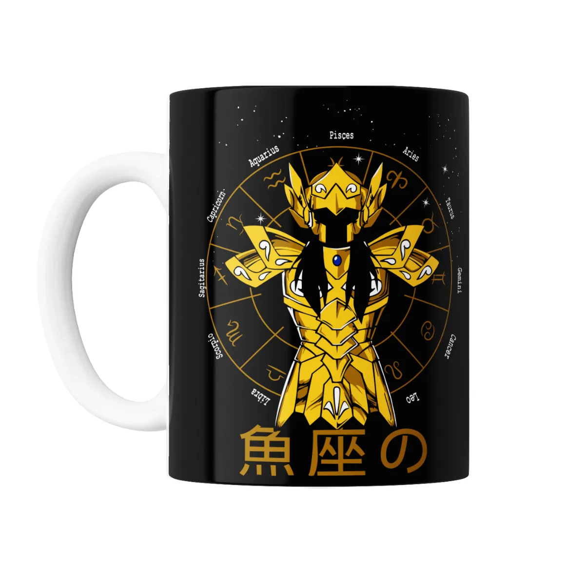 Taza de Cerámica Caballeros del Zodiaco Piscis Armadura Dorada - vista 2