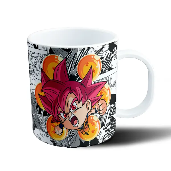 Taza de Plástico Dragon Ball Goku Super Saiyajin Dios Chibi