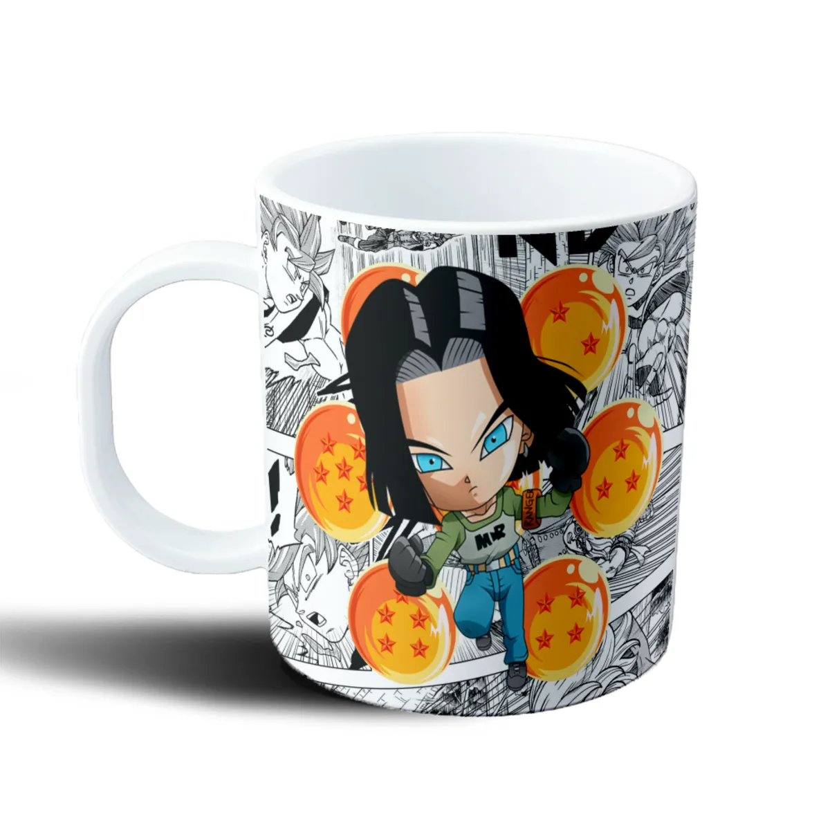 Taza de Plástico Dragon Ball Androide 17 Chibi con Esferas - vista 2