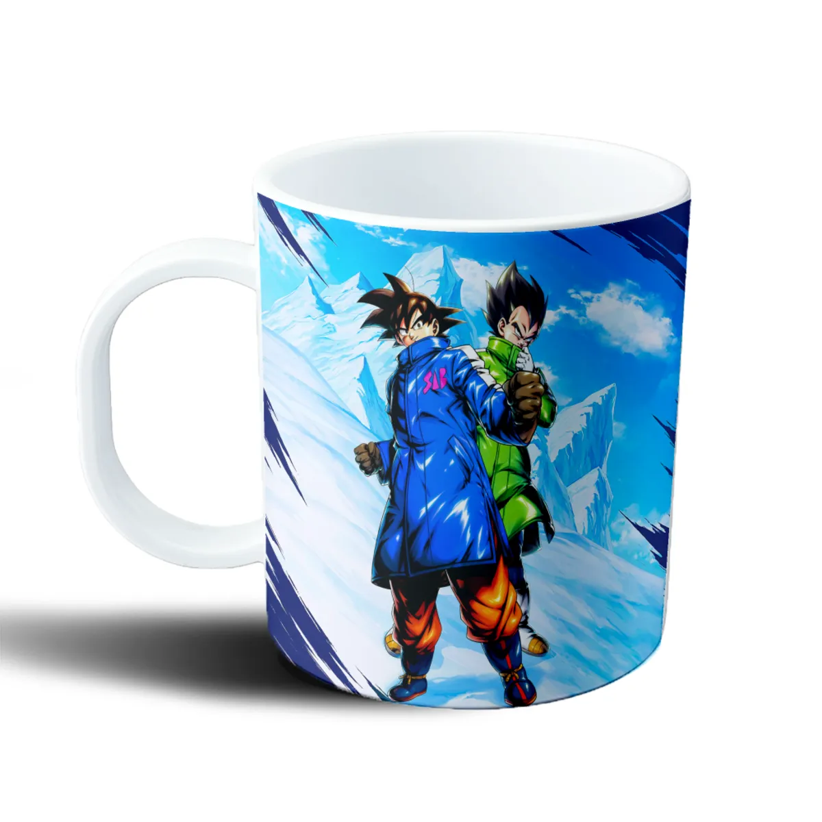Taza de Plástico Dragon Ball Goku y Vegeta Azules - vista 2