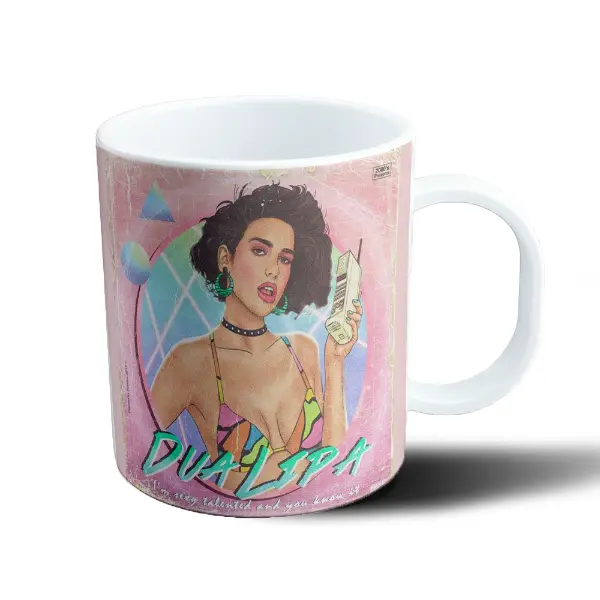 Taza de Plástico Dua Lipa Retro 80s