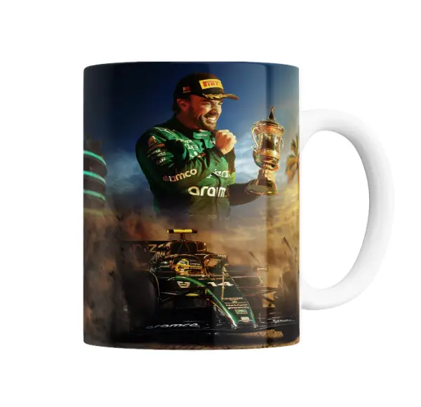 Taza de Cerámica Alonso Aston Martin Podio