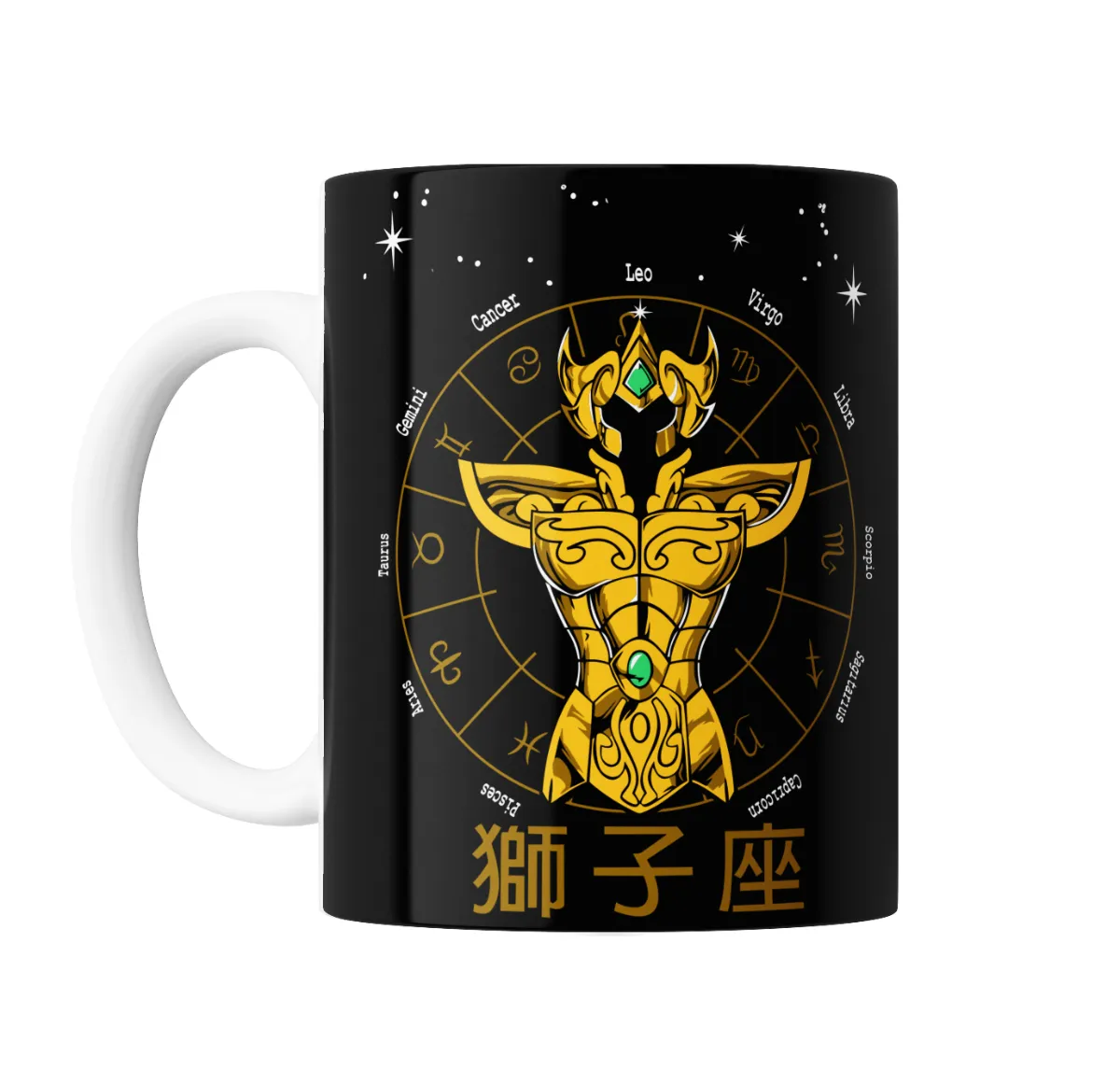 Taza de Cerámica Caballeros del Zodiaco Leo Armadura Dorada Constelaciones - vista 2