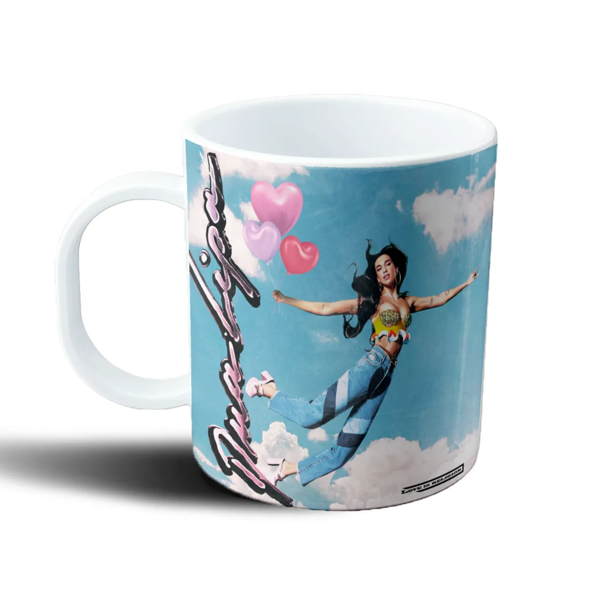 Taza de Plástico Dua Lipa Vuelo con Globos de Corazón - vista 2