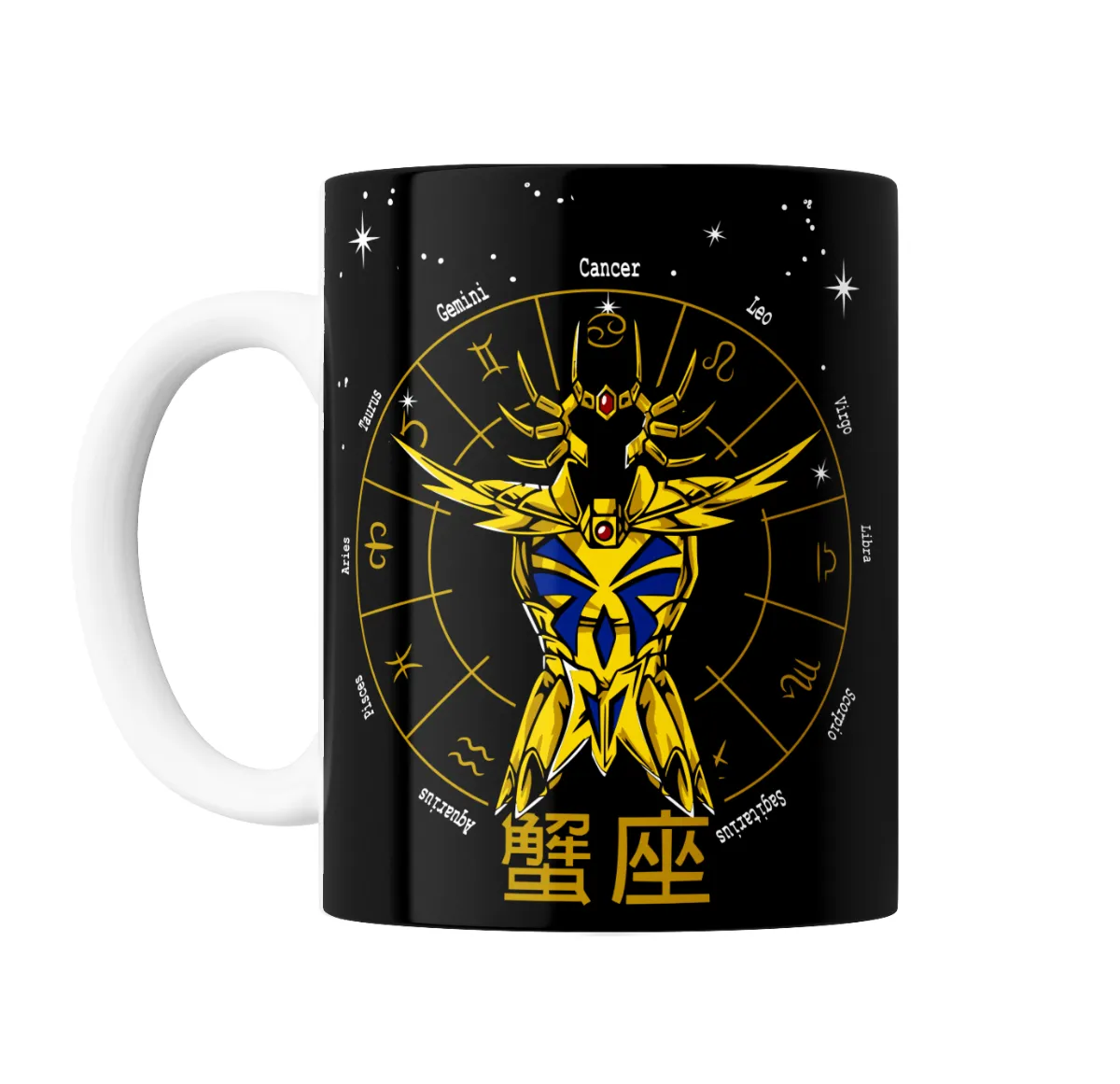 Taza de Cerámica Caballeros del Zodiaco Cáncer Armadura Dorada - vista 2