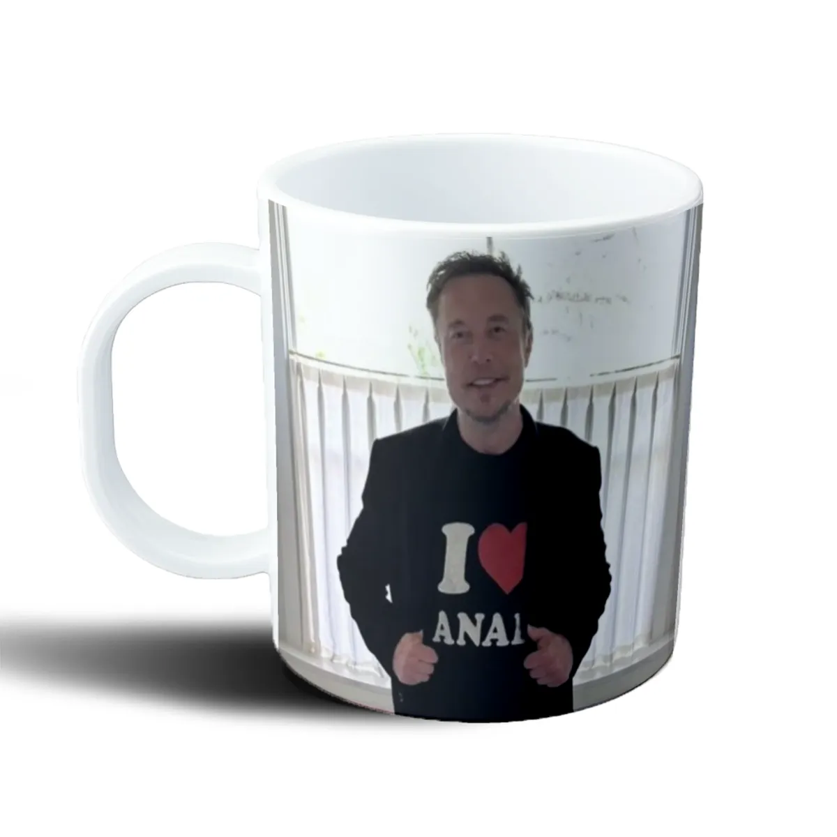 Taza de Plástico Elon Musk Meme Remera con Corazón - vista 2