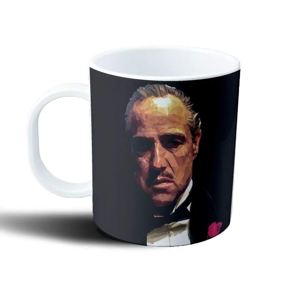 Taza de Plástico El Padrino Vito Corleone Low Poly - vista 2