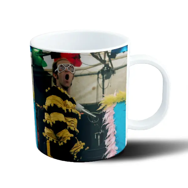 Taza de Plástico Elton John Concierto Piano Vestuario Amarillo