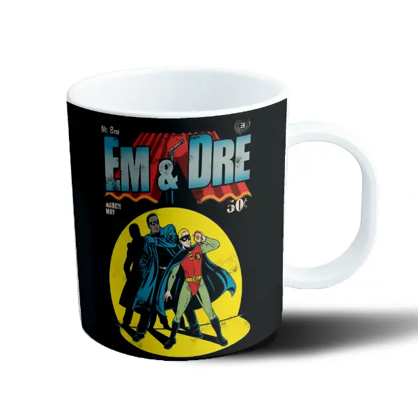 Taza de Plástico Eminem y Dre Cómic Retro