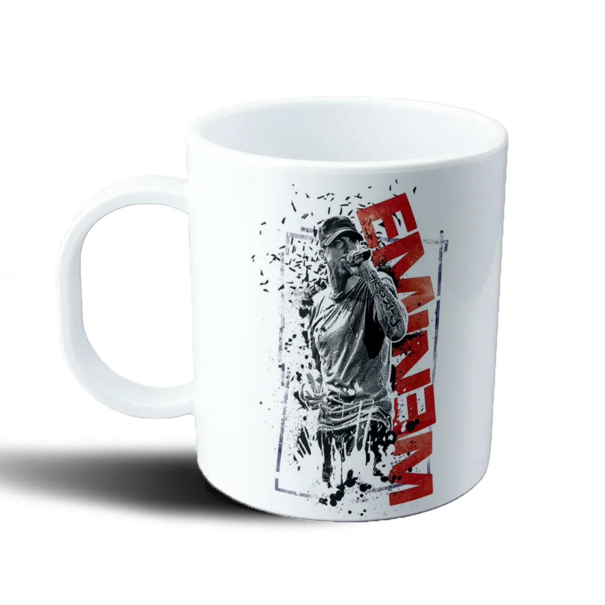 Taza de Plástico Eminem Rapero con Micrófono y Logo Rojo - vista 2