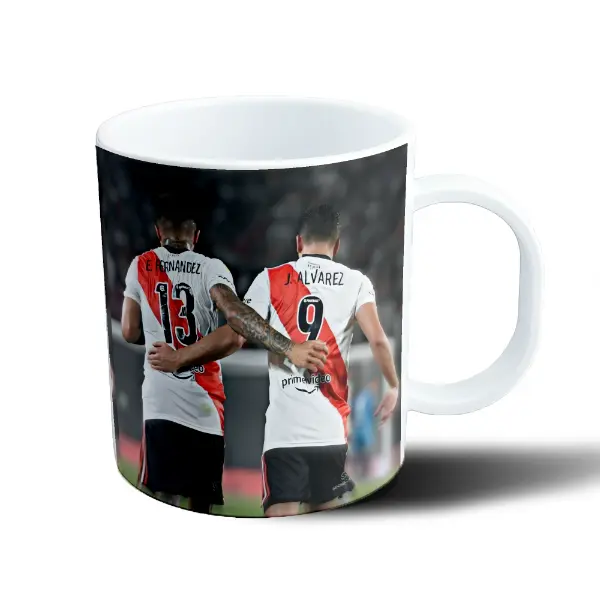 Taza de Plástico Enzo Fernández y Julián Álvarez River Plate