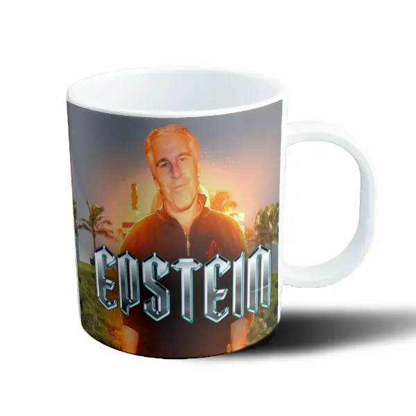 Taza de Plástico Jeffrey Epstein Meme Bizarro